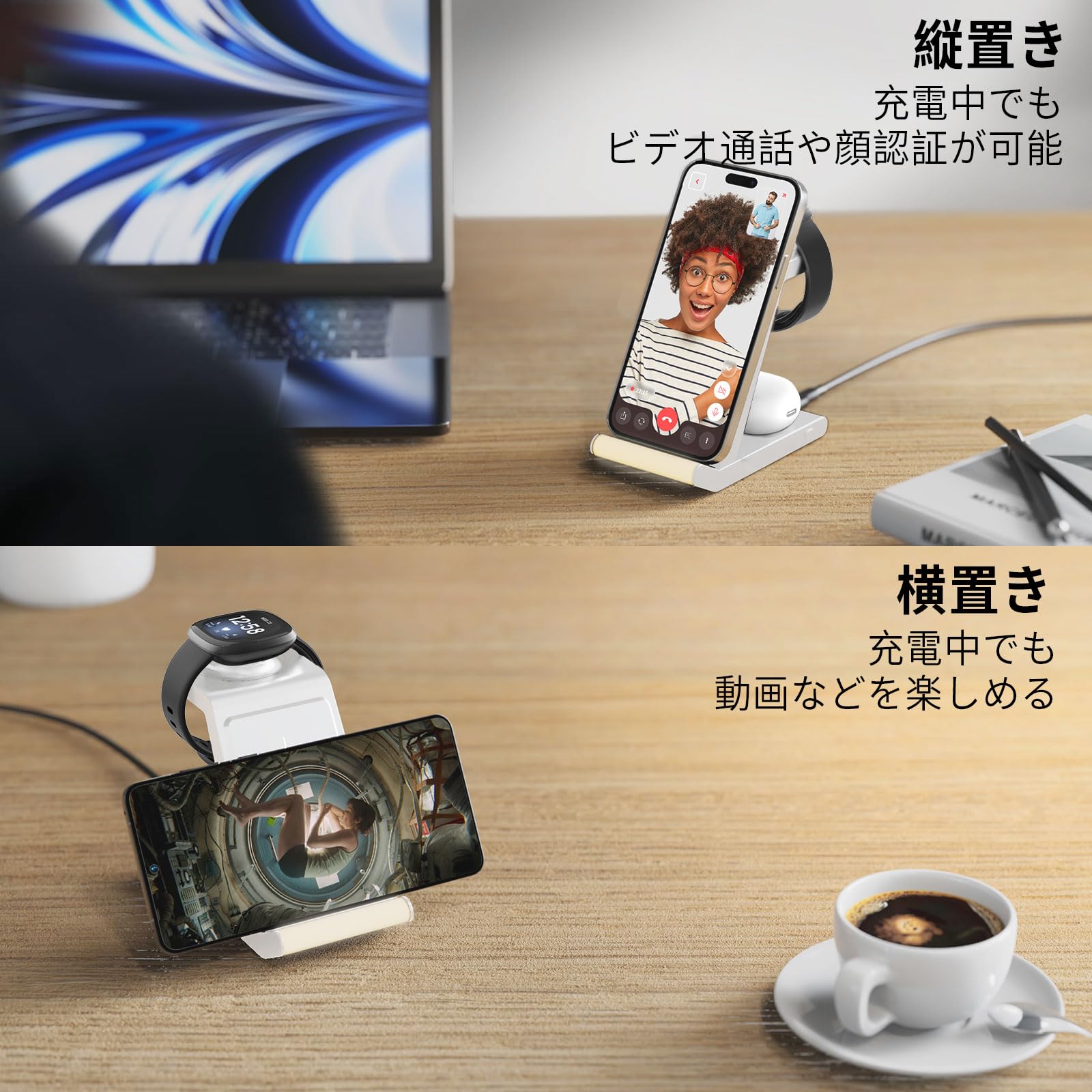 Amazon.co.jp: GLILAVOX 3in1 ワイヤレス充電器 Compatible with